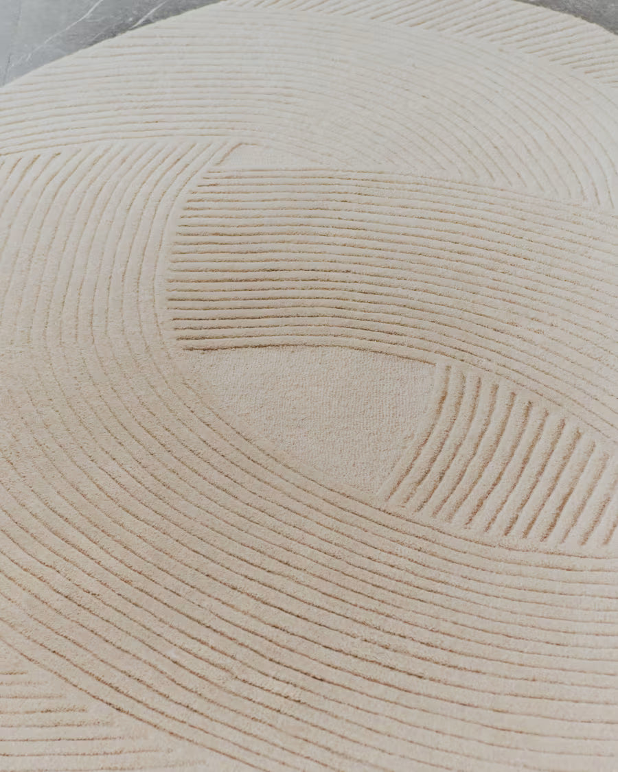 Tappeto Domm di lana beige 160 x 230 cm