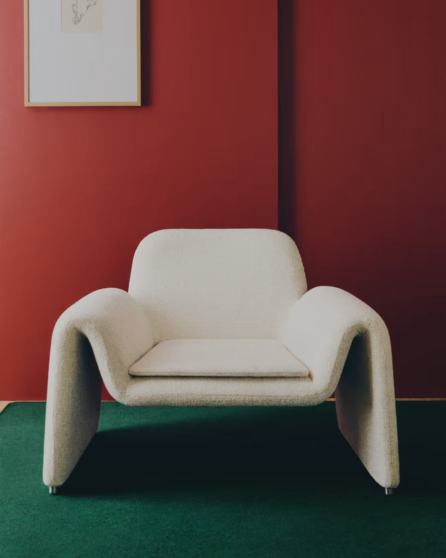 Poltrona Melvia in ciniglia beige