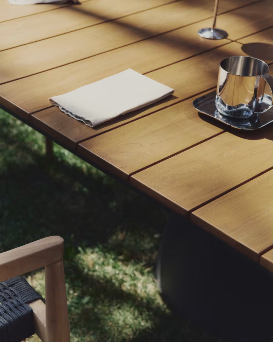 Set di 2 tovaglioli Aldine in cotone e lino color grigio pietra