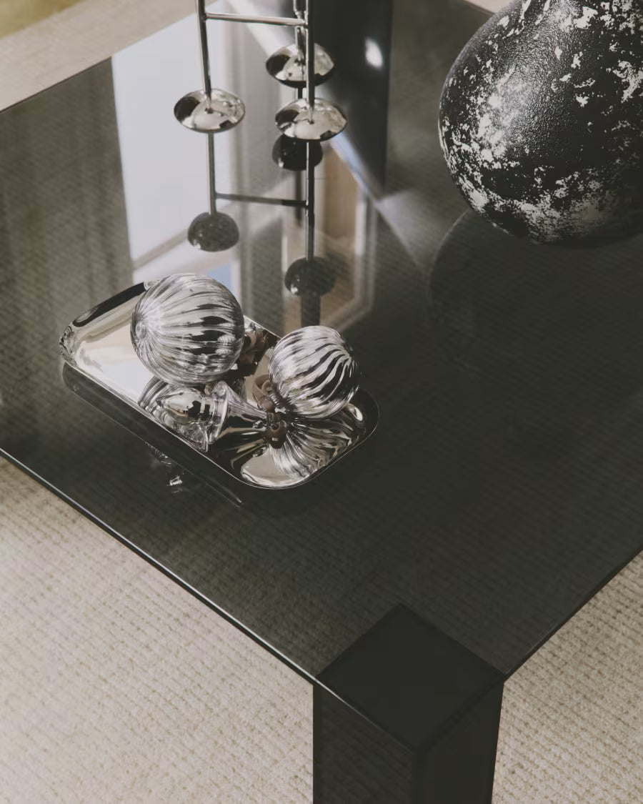 Set Oranel di 3 ornamenti da appendere in vetro riciclato argentato