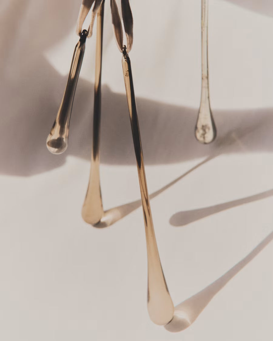 Set Alsenia di 2 ornamenti da appendere in vetro riciclato marrone