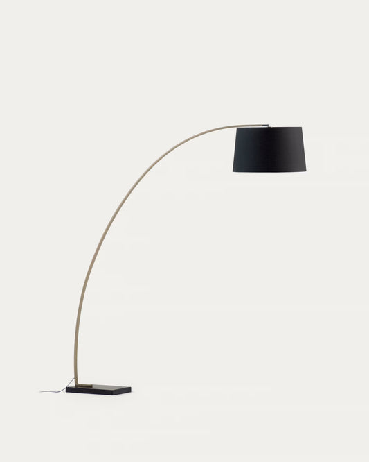 Lampada da terra Juhe metallo dorato e marmo nero