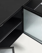 Credenza Trixie 4 ante in acciaio verniciato nero 160 x 81 cm