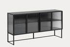 Credenza Trixie 4 ante in acciaio verniciato nero 160 x 81 cm