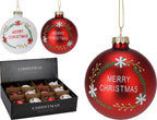 Set 12 Palline per albero di Natale in vetro Merry Christmas per decorazione natalizia