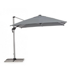 Ombrellone a braccio INES con luci LED in alluminio anodizzato e telo grigio scuro 3×4