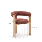 Sedia Granite 3 gambe ciniglia terracotta legno massello frassino