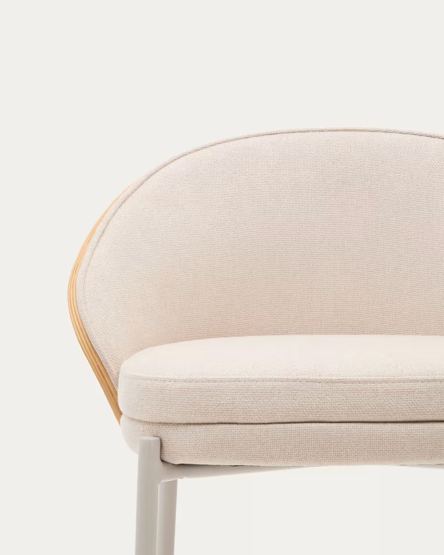 Sgabello Eamy in ciniglia beige 65 cm