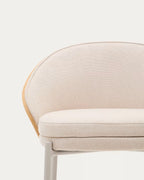 Sgabello Eamy in ciniglia beige 65 cm