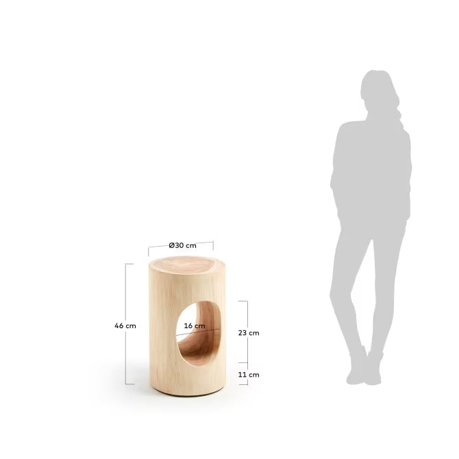 Tavolino Halker in legno massello di mungur Ø 30 cm