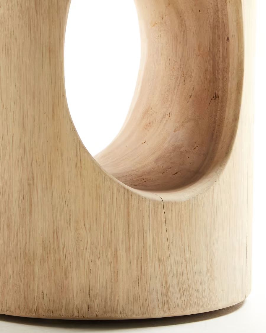 Tavolino Halker in legno massello di mungur Ø 30 cm