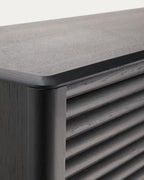 Credenza Lenon 3 ante e 3 cassetti in legno massello e impiallacciatura di rovere nero 200x86cm FSC Mix Credit