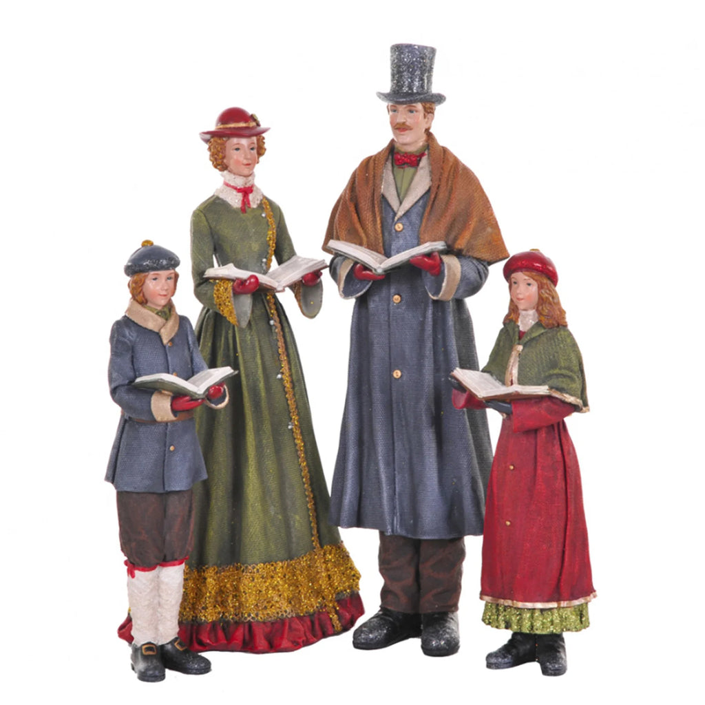 Gruppo 4 Cantori di Natale  in poli-resina h 40 cm