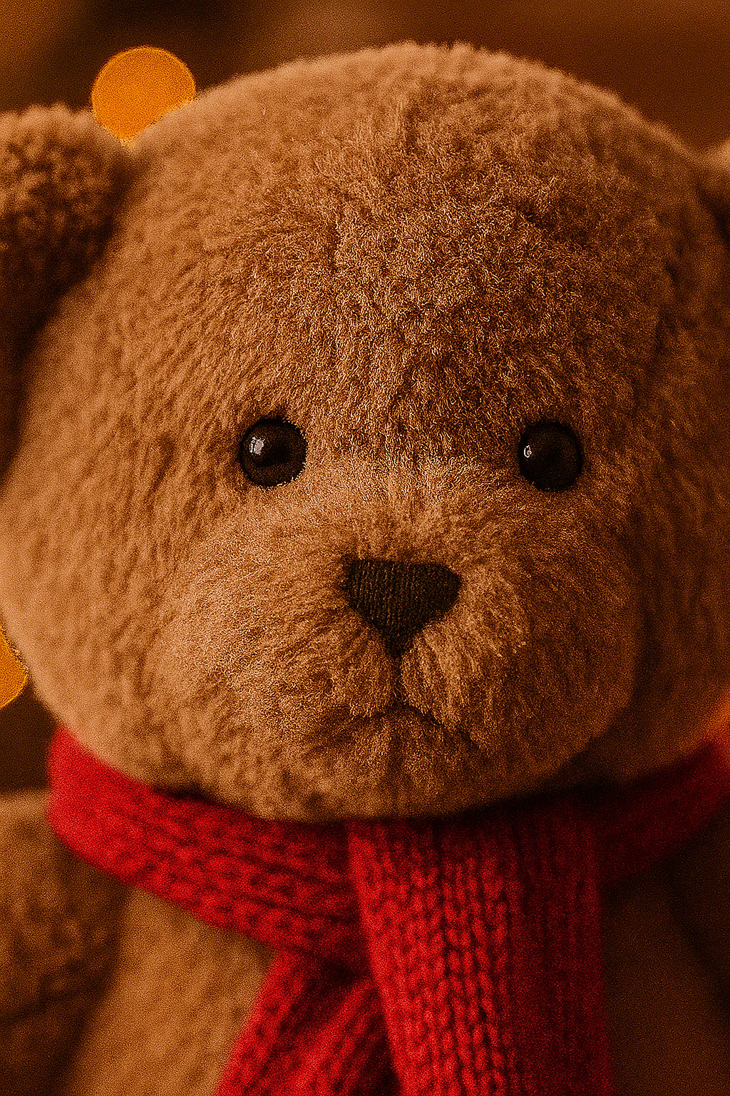 Orsacchiotto con sciarpa in maglia rossa, decorazioni natalizie da 30 cm