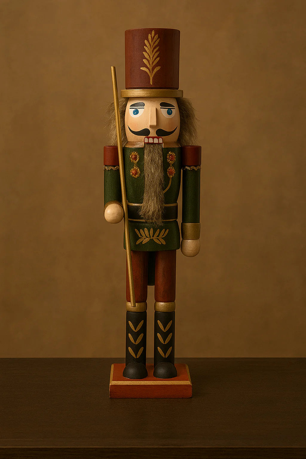 Soldatino schiaccianoci natalizio con vestito rosso e verde 50 cm