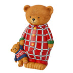 Orsetto con pigiama e peluche, decorazione natalizia con Led per interno, da 24 cm