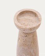 Candelabro piccolo Magan in travertino beige