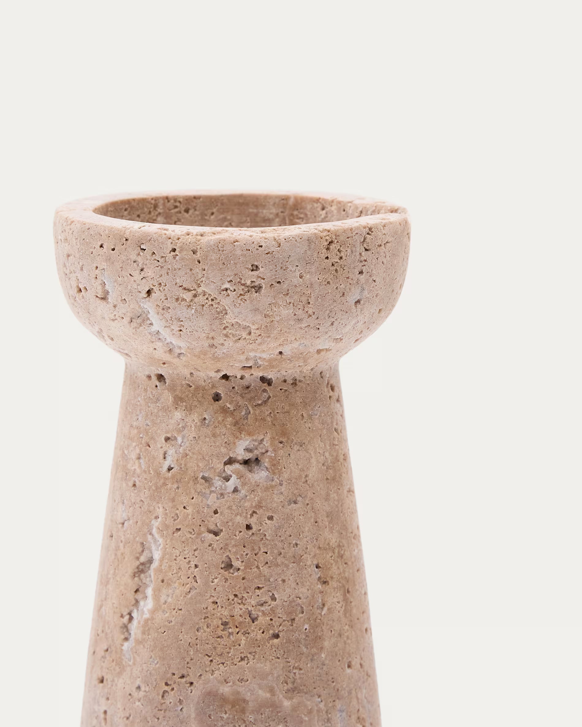 Candelabro grande Magan in travertino beige