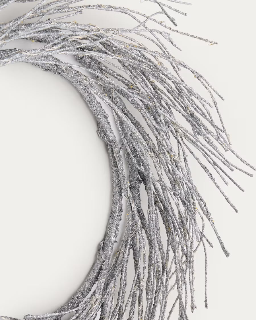 Corona Bria luminosa argentata Ø60 cm