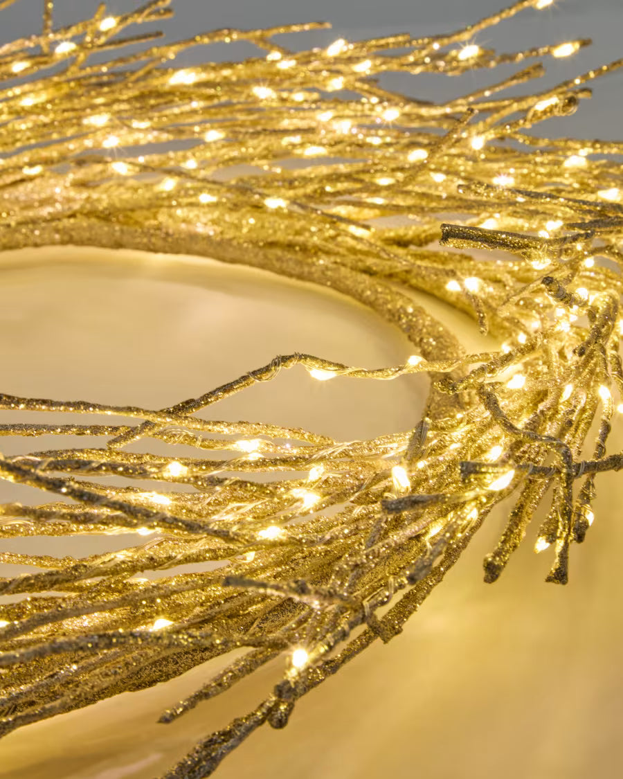 Corona luminosa dorata Bria Ø60 cm