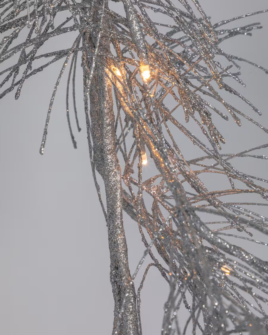 Ghirlanda luminosa Teila a forma di ramo argento 180 cm