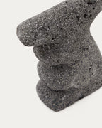 Set Arif di sculture in pietra con finitura beige e nera 12 cm / 23 cm