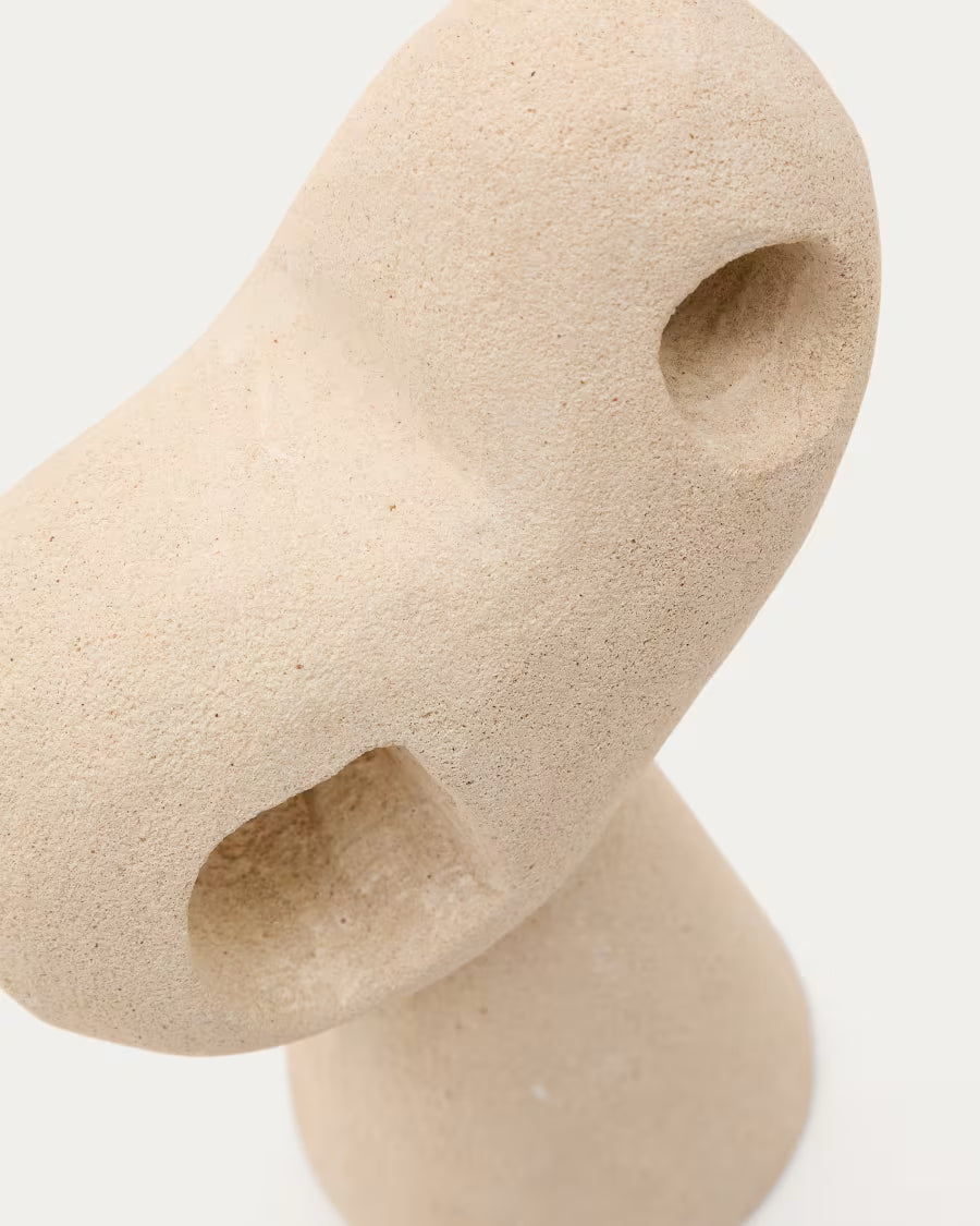 Set Arif di sculture in pietra con finitura beige e nera 12 cm / 23 cm