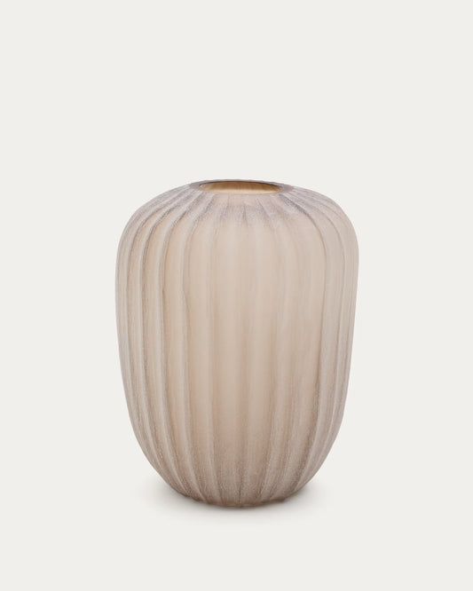 Vaso in vetro beige Lumia 38 cm