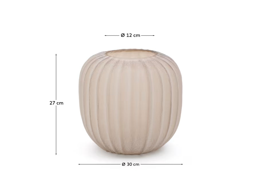 Vaso in vetro beige Lumia 27 cm