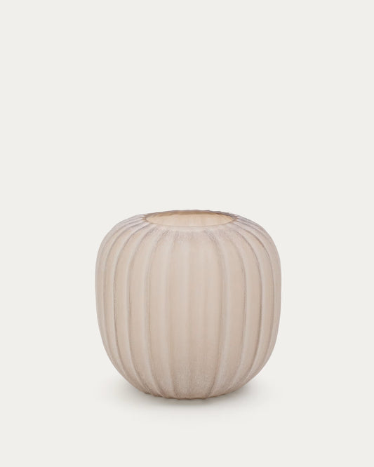 Vaso in vetro beige Lumia 27 cm