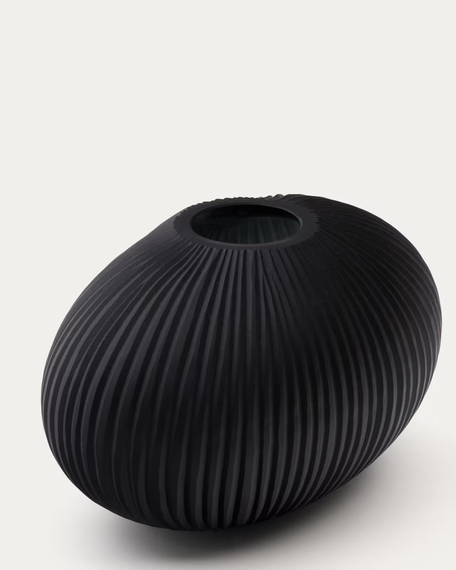 Vaso in vetro grigio scuro Nivra 19 cm