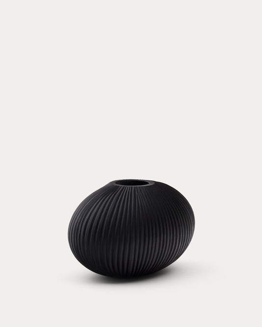 Vaso in vetro grigio scuro Nivra 19 cm