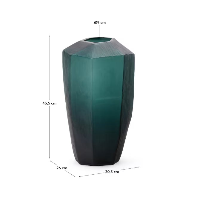 Vaso in vetro verde Geonix 45,5 cm