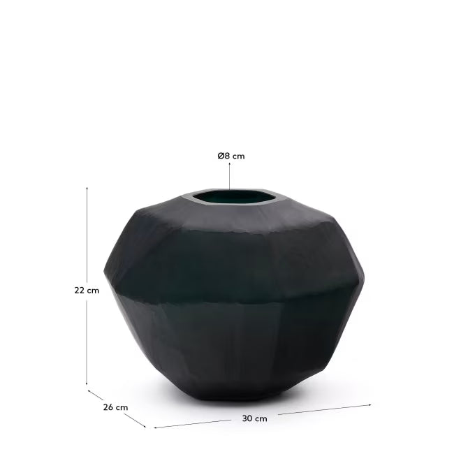 Vaso in vetro verde Geonix 22 cm