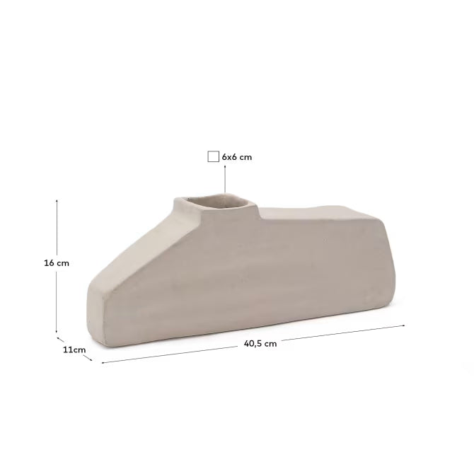 Vaso in cartapesta grigio Lahara 16 cm