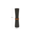 Vaso Naro in pietra nera e legno di teak 30 cm