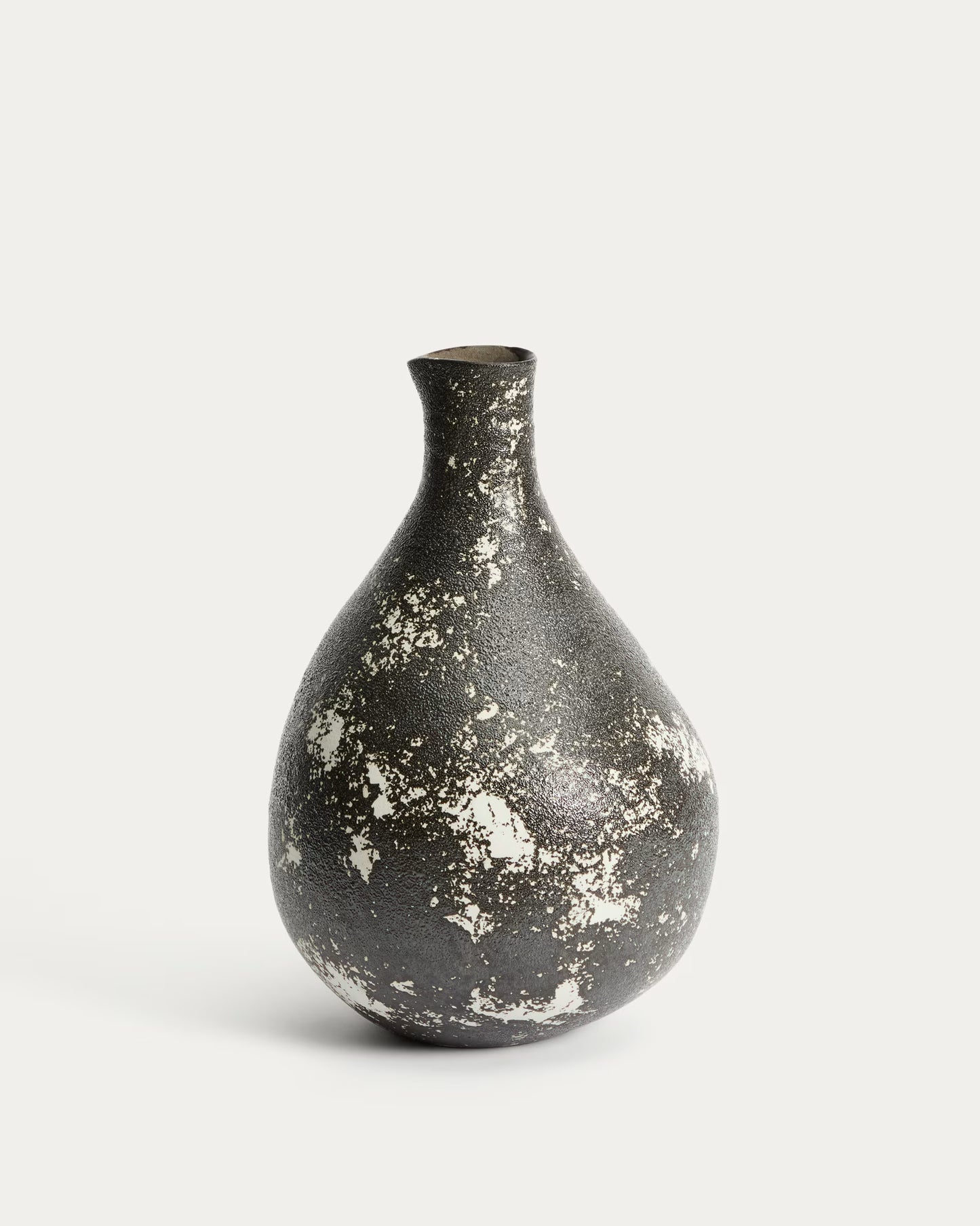 Vaso Orelin in ceramica nera e bianca 39 cm