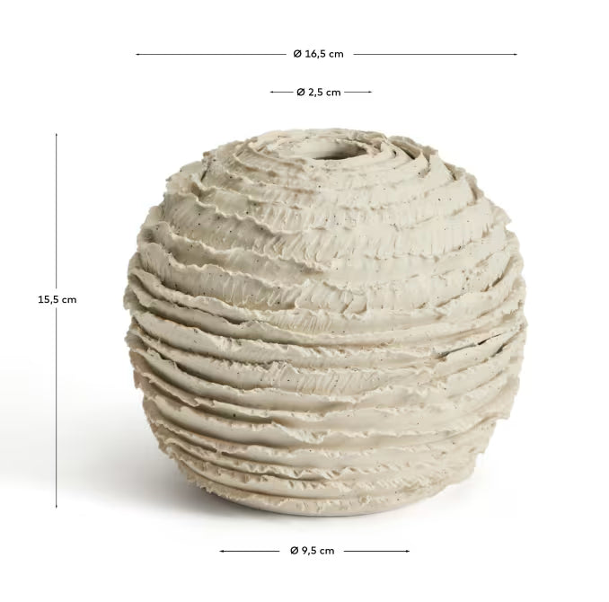 Vaso Evania in ceramica beige 15,5 cm