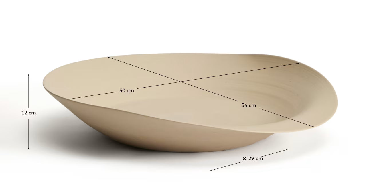 Centrotavola Ebenor in ceramica beige Ø 53 cm