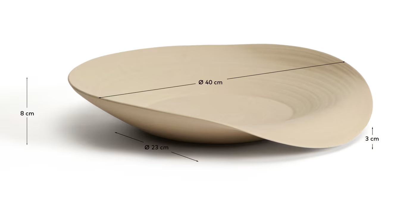 Centrotavola Ebenor in ceramica beige Ø 40 cm