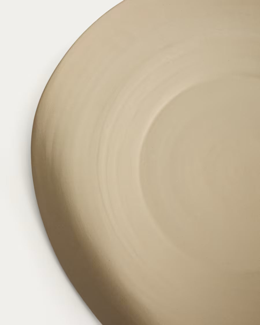 Centro tavola Ebenor in ceramica beige Ø 30 cm