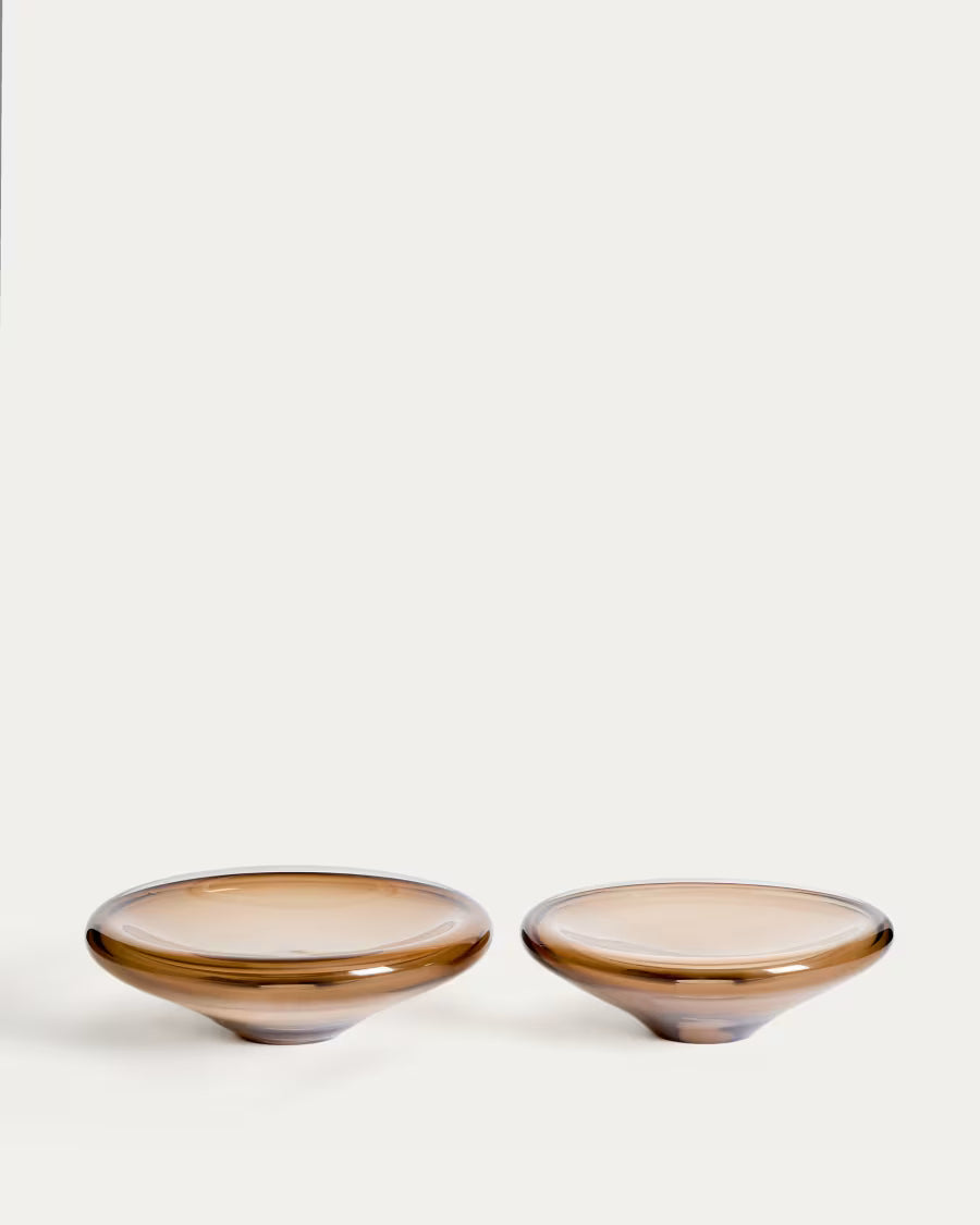 Centrotavola Zolira in vetro marrone Ø 27 cm