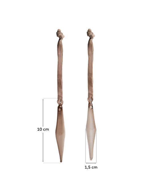 Set Isven di 2 ornamenti da appendere in vetro riciclato marrone 10 cm
