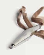 Set Isven di 2 ornamenti da appendere in vetro riciclato argentato 10 cm