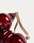Set Lioren di 2 ornamenti da appendere in vetro riciclato rosso