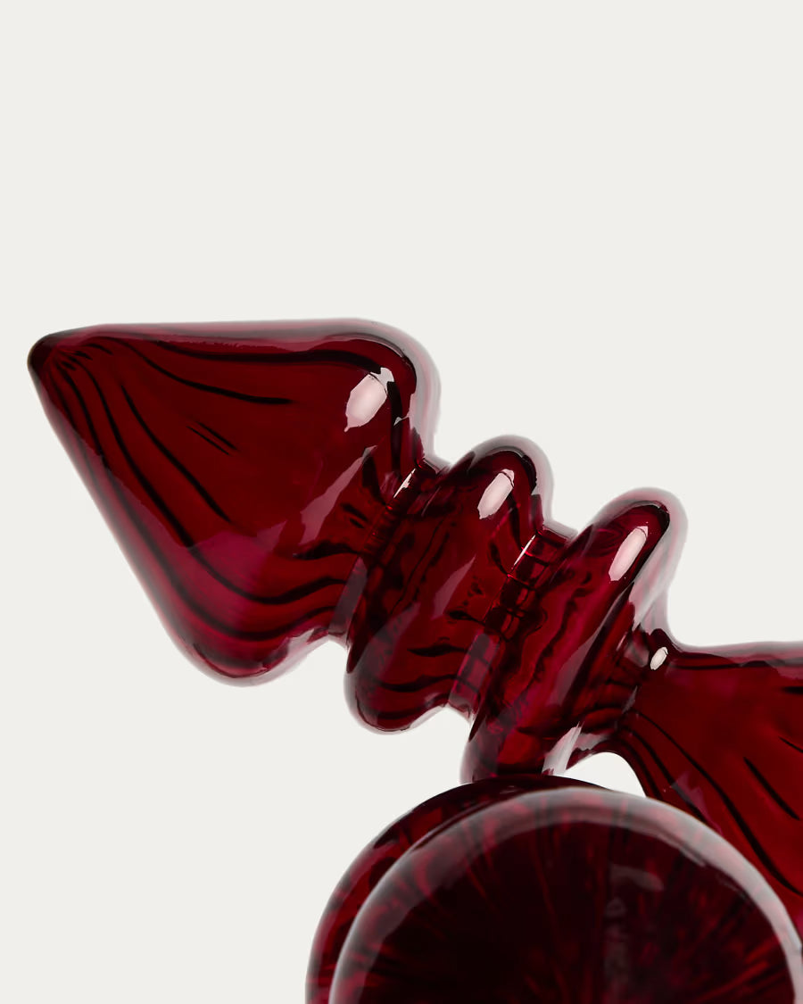 Set Lioren di 2 ornamenti da appendere in vetro riciclato rosso