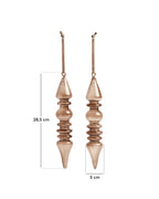 Set Lioren di 2 ornamenti da appendere in vetro riciclato marrone