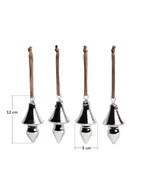 Set Talnea di 4 ornamenti da appendere in vetro riciclato argentato 12 cm