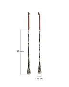 Set Alsenia di 2 ornamenti da appendere in vetro riciclato argentato