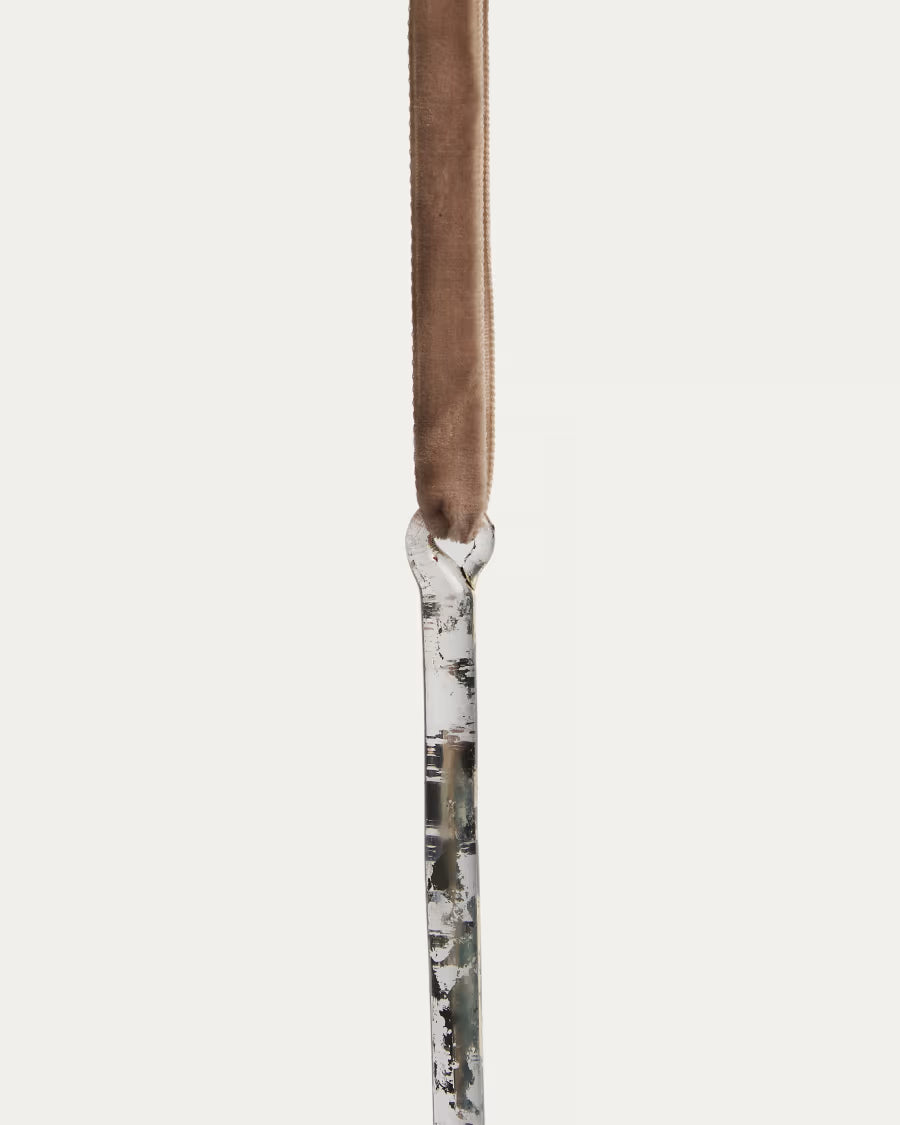 Set Alsenia di 2 ornamenti da appendere in vetro riciclato argentato